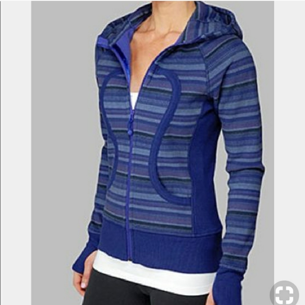 Lululemon Scuba Hoodie Blue Poncho Stripe